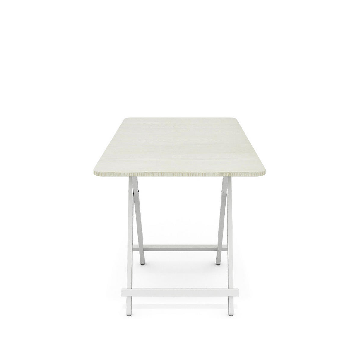 ESSTISCH Klappbar 100/60/74 cm Eisenbeine MDF Weiß - Weiß, Holzwerkstoff/Metall (60/74/100cm) - Livingandhome