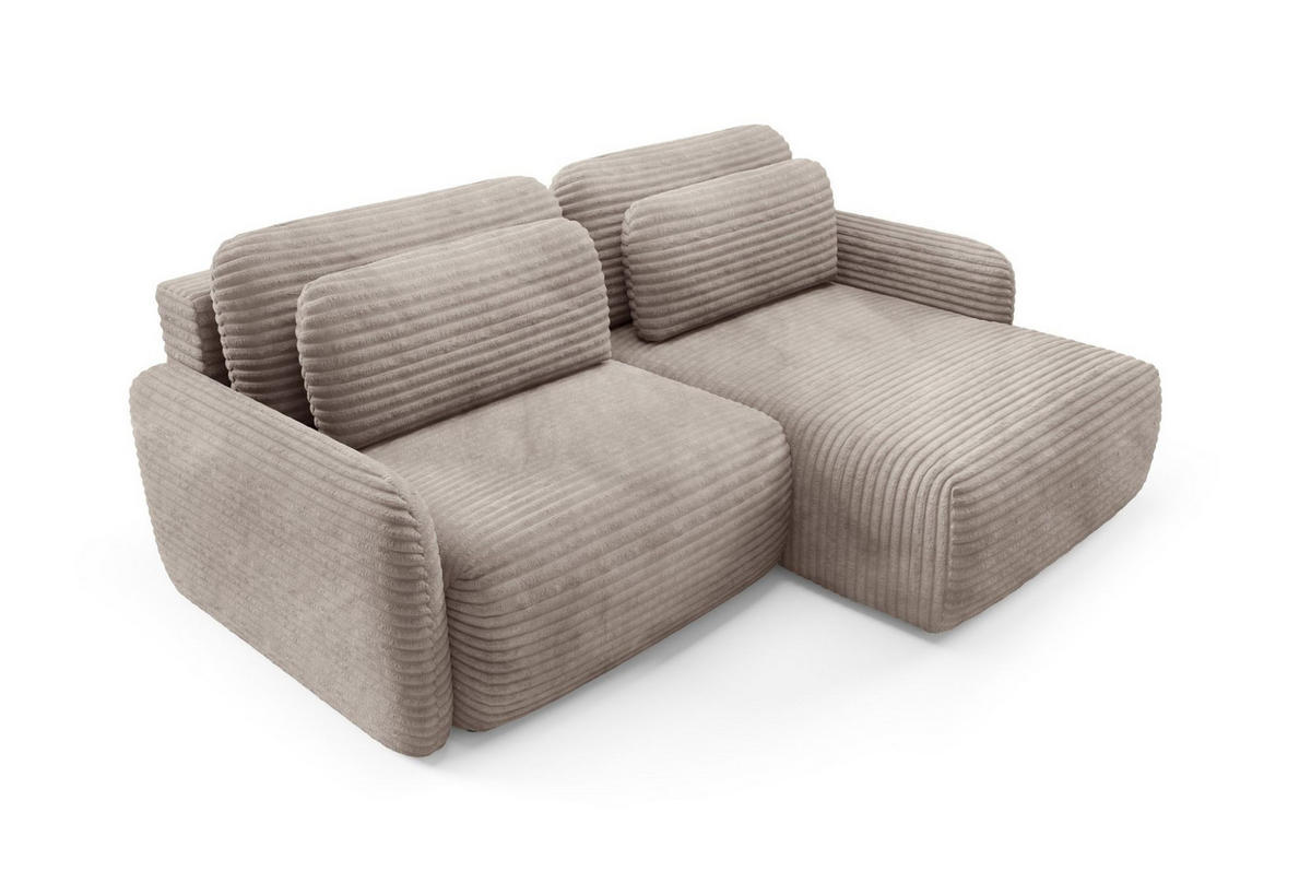 ECKSOFA Simone Mit Schlaffunktion - Braun, Holzwerkstoff/Textil (165/240cm) - Fun Möbel
