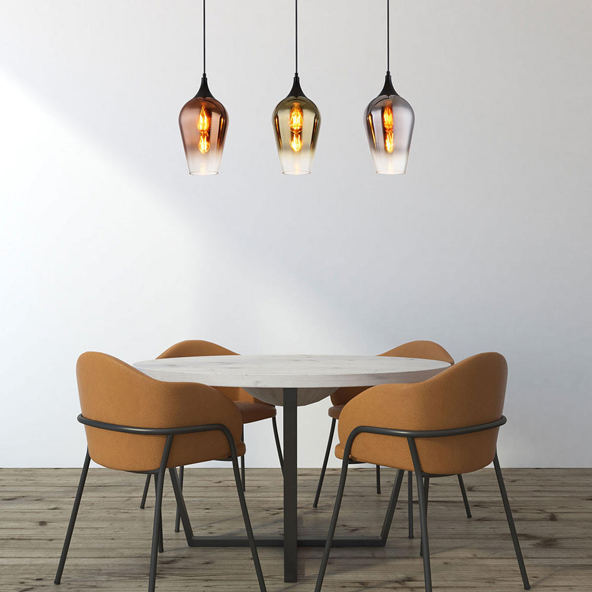 HÄNGELEUCHTE Glas Bunt Schwarz - Multicolor, Glas (83/18/120cm) - Globo Lighting