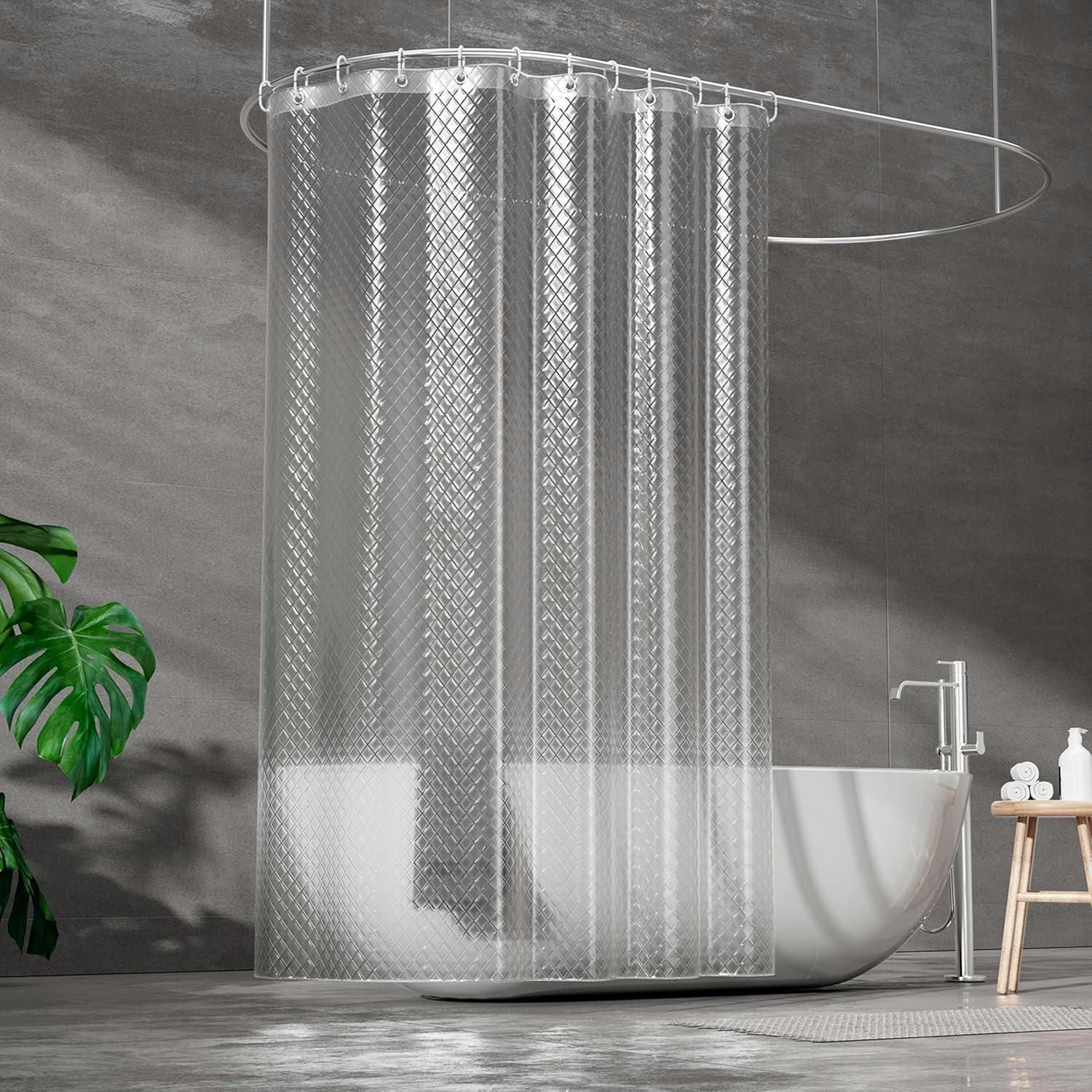 DUSCHVORHANG 3D Rhombus Transparent 180 x 200 cm - Transparent, Kunststoff (180/200cm)