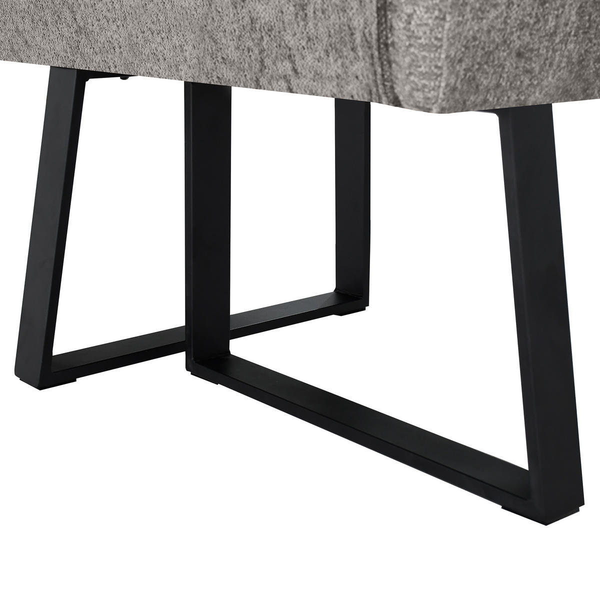 ECKBANK Velto 203x162 cm, mit Metallbeinen, Raven-Stoff, Cappuccino - Schwarz/Cappuccino, Metall (203/162cm) - Beautysofa