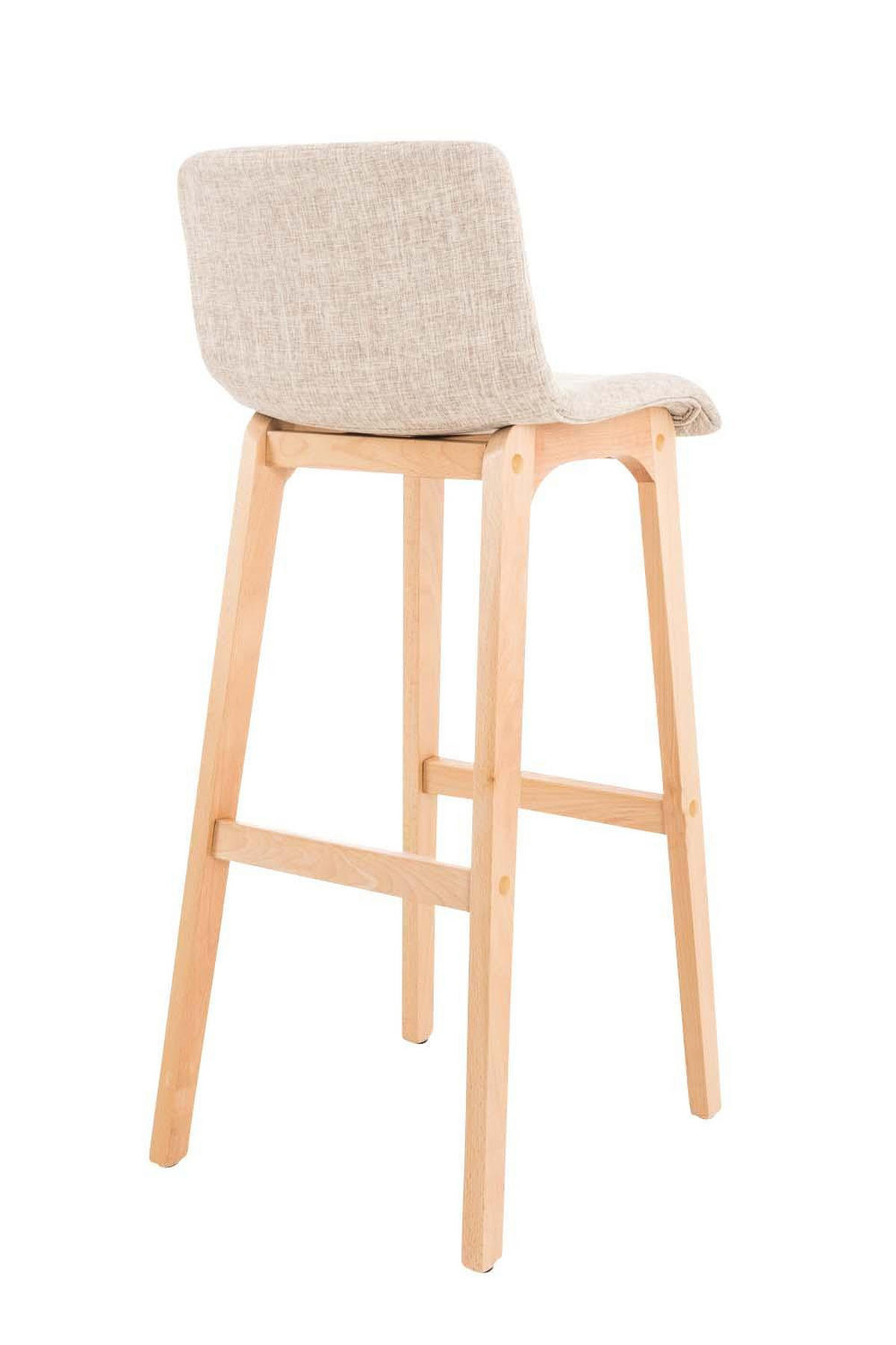 BARHOCKER Stoff creme - Eukalyptusholzfarben/Creme, Holz/Textil (41/101/46cm) - CLP