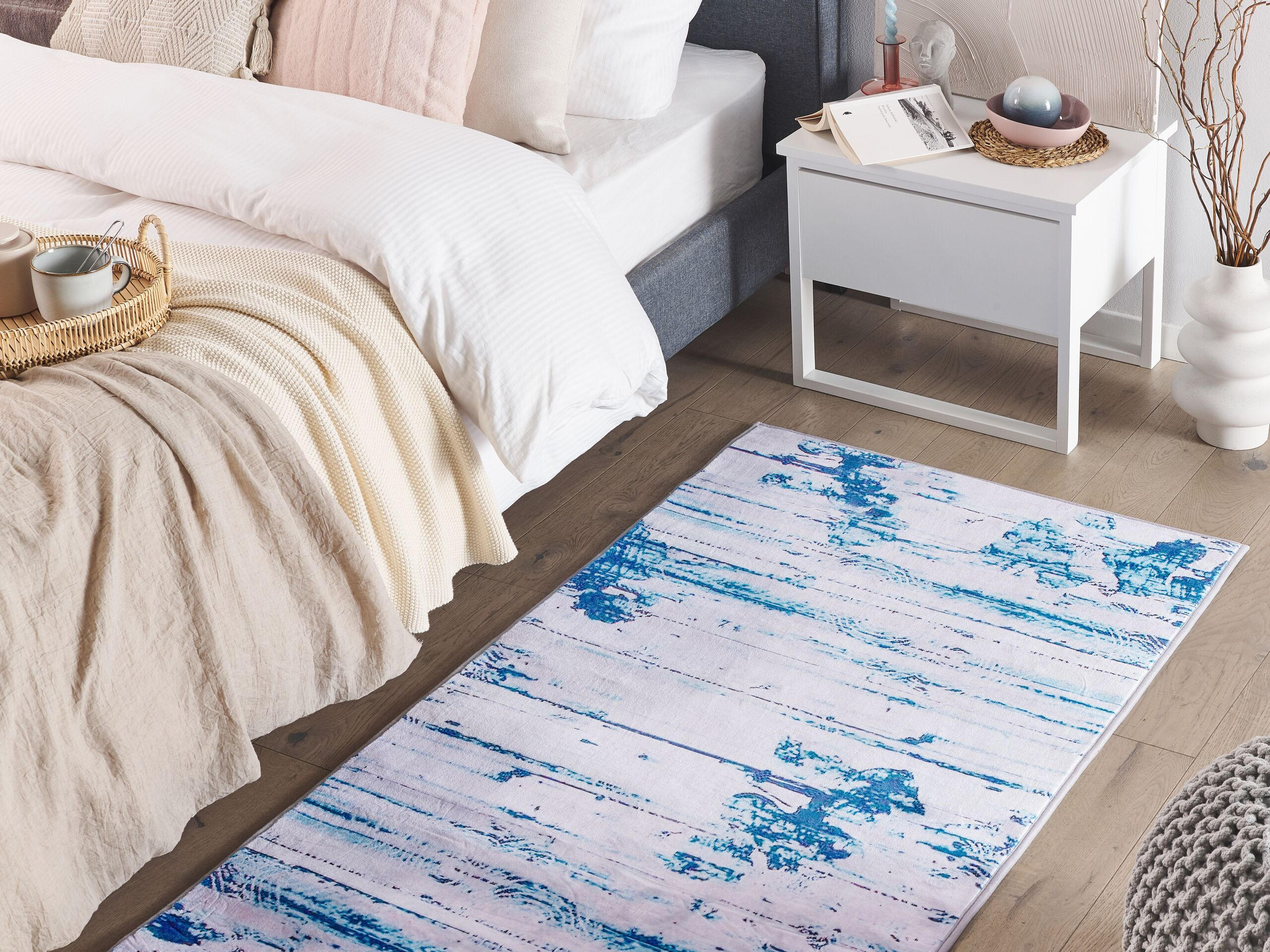 KURZFLOR-TEPPICH Burdur 150/80 cm - Blau, Kunststoff (80/150cm) - Beliani