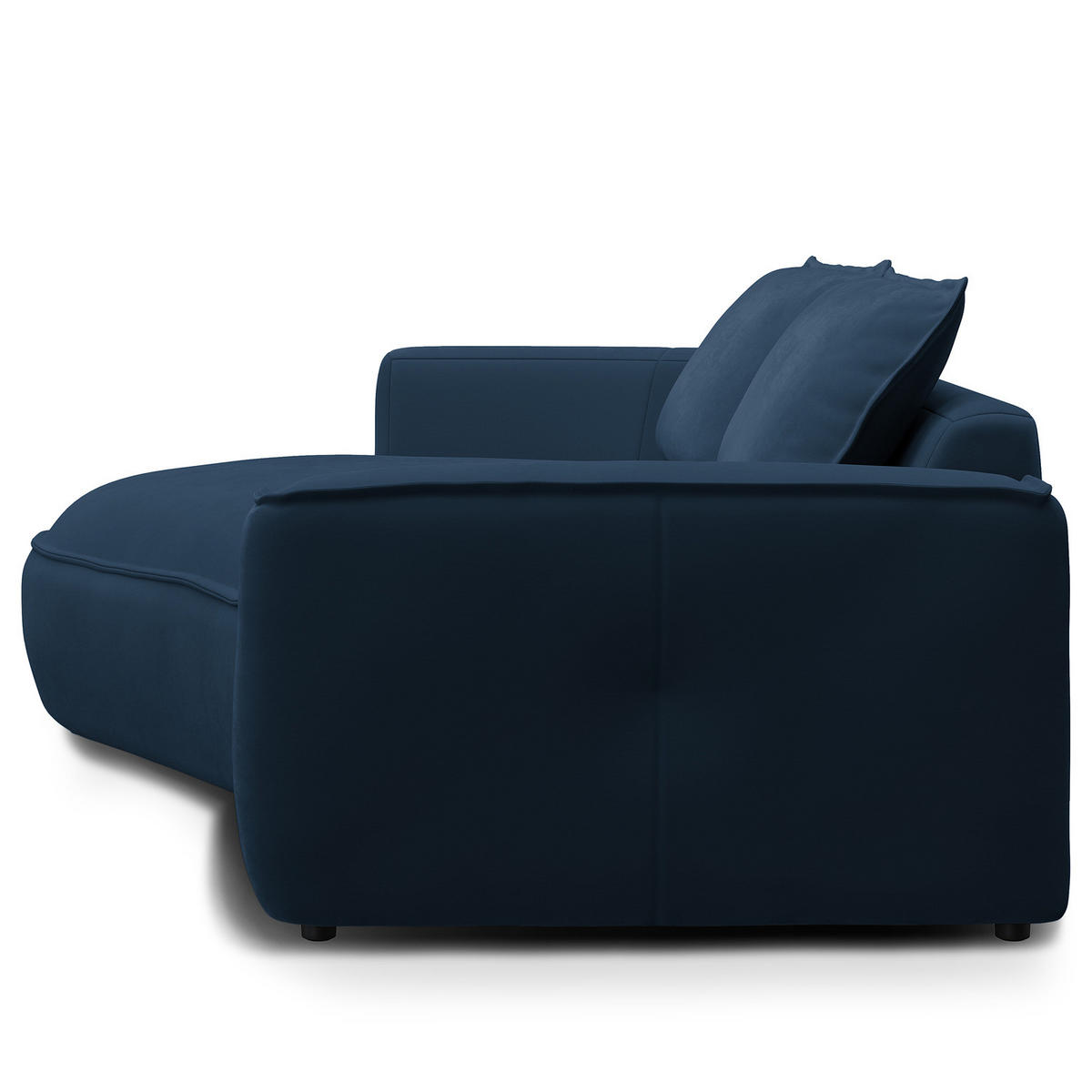 2,5-SITZER SOFA - Schwarz/Dunkelblau, Kunststoff/Textil (217/82/146cm) - home24