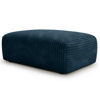 POLSTERHOCKER - Cord - Blau/Schwarz, Kunststoff/Textil (110/40/72cm) - home24