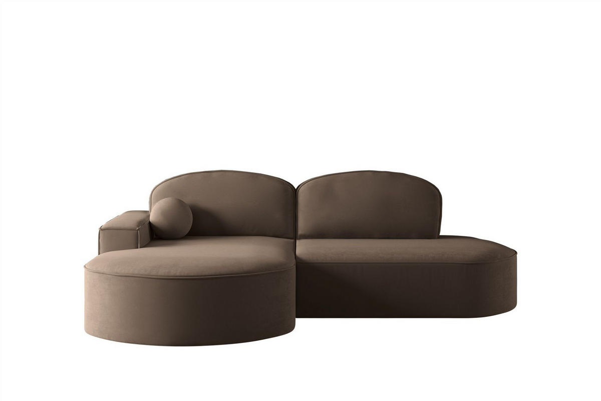 ECKSOFA Girona Mit Schlaffunktion - Braun, Holzwerkstoff/Textil (278/179cm) - Fun Möbel