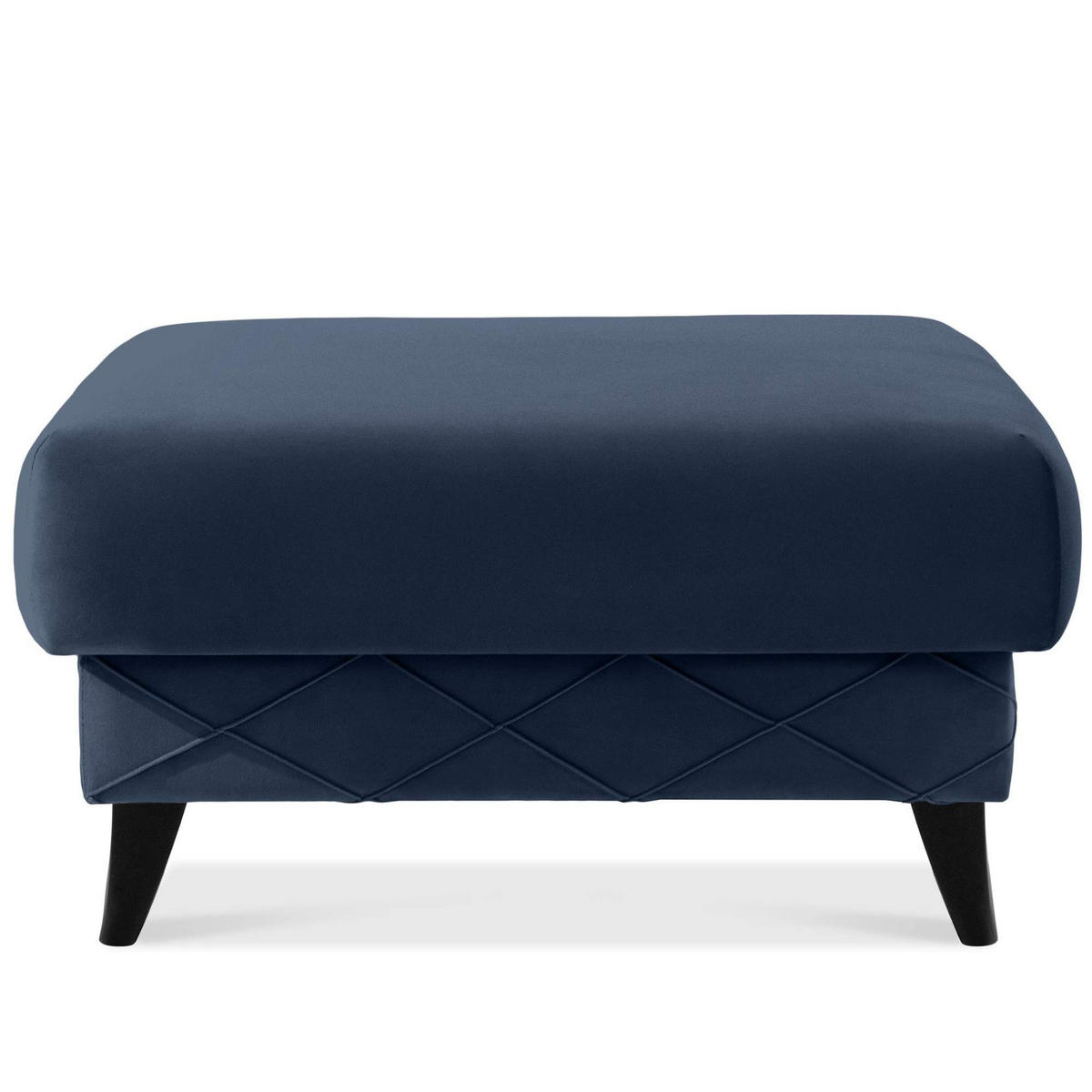 POUF GUSTAVO III Velours, Dunkelblau - Dunkelblau, Holz/Holzwerkstoff (92/49/92cm) - KONSIMO®