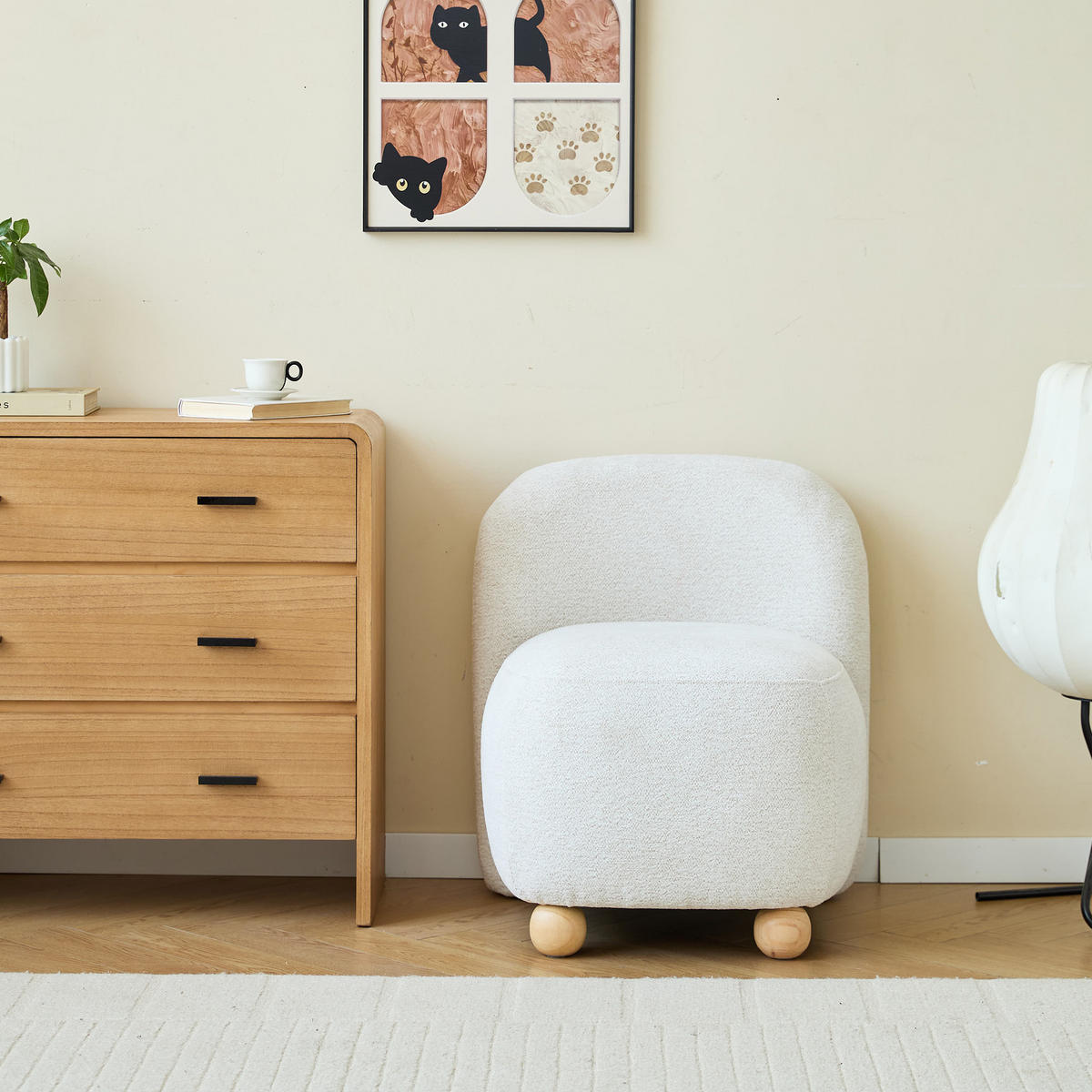 SESSEL Holz Beige - Rot, Holz (57/62/61cm) - Nordlys