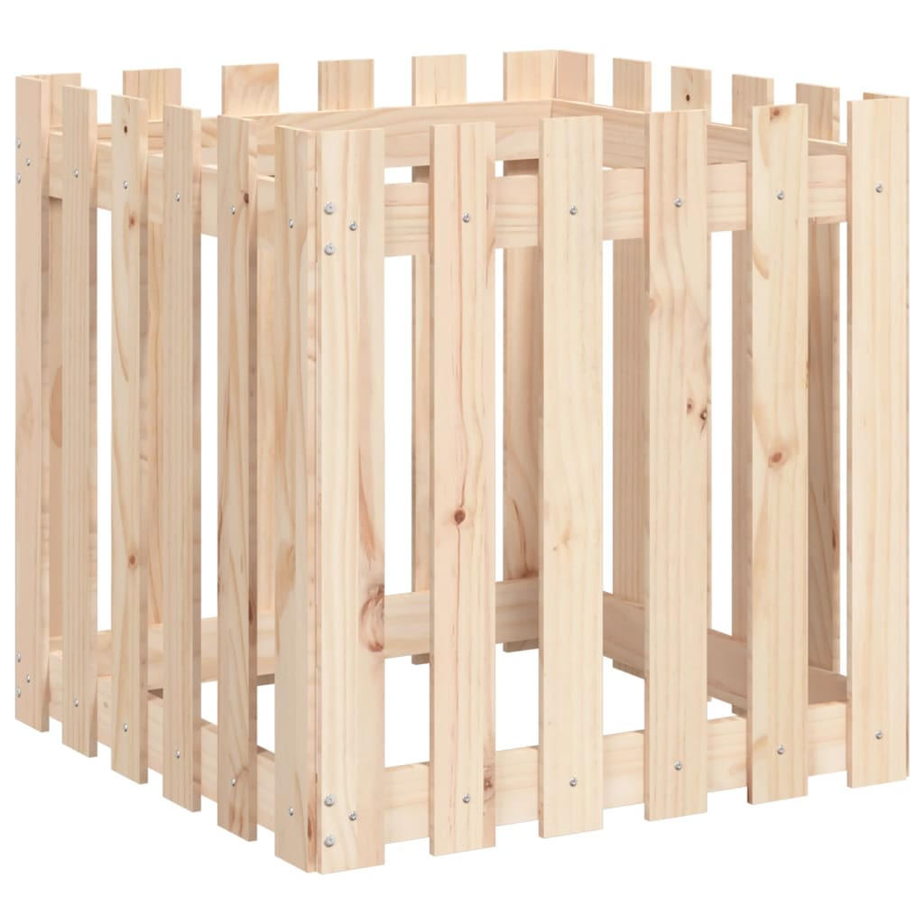 PFLANZKÜBEL Lattenzaun-Design 60x60x60 cm Massivholz Kiefer - Naturfarben, Holz (60/60/60cm)