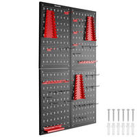 WERKZEUGLOCHWAND Jonah,Belastbarkeit 4 kg pro Platte,schwarz/rot - Rot/Schwarz, Metall (160/60/2cm) - tectake