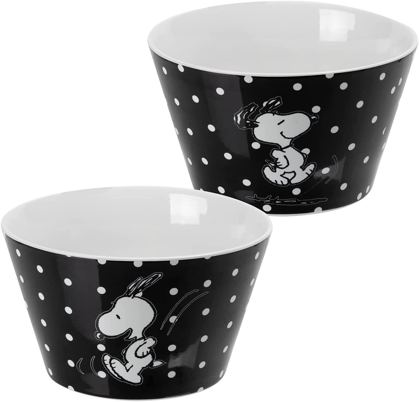 MÜSLISCHALE The Peanuts Snoopy Punkte Schwarz 500 ml - Schwarz, Keramik (14cm) - United Labels