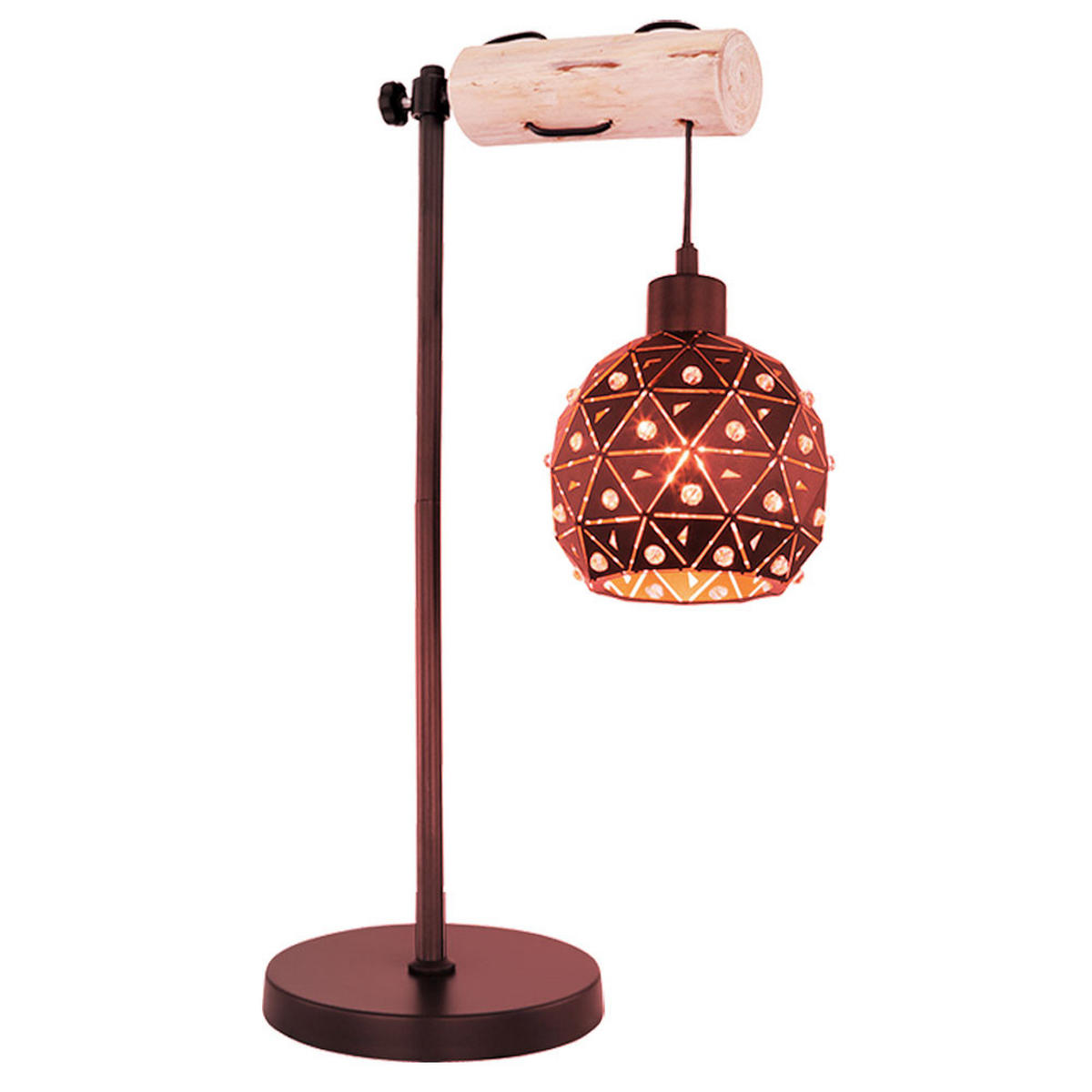 LED TISCHLEUCHTE Metall Schwarz Gold - Schwarz, Holz (34/18/55cm) - Globo Lighting