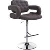 BARHOCKER Stoff dunkelgrau - Chromfarben/Dunkelgrau, Textil/Metall (62/103/55cm) - CLP