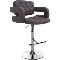 BARHOCKER Stoff dunkelgrau - Chromfarben/Dunkelgrau, Textil/Metall (62/103/55cm) - CLP