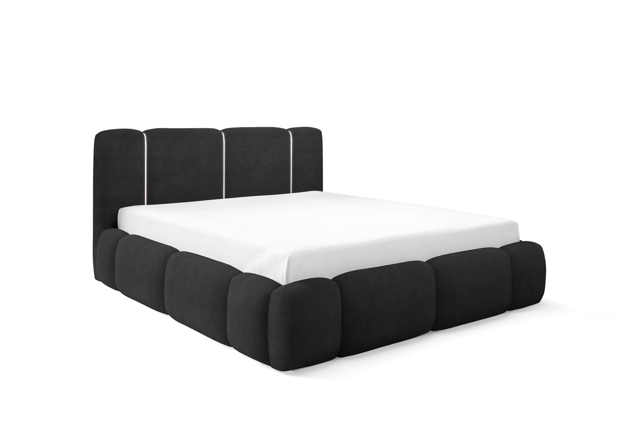 POLSTERBETT Springs - Schwarz, Holzwerkstoff/Textil (200/200cm) - Fun Möbel