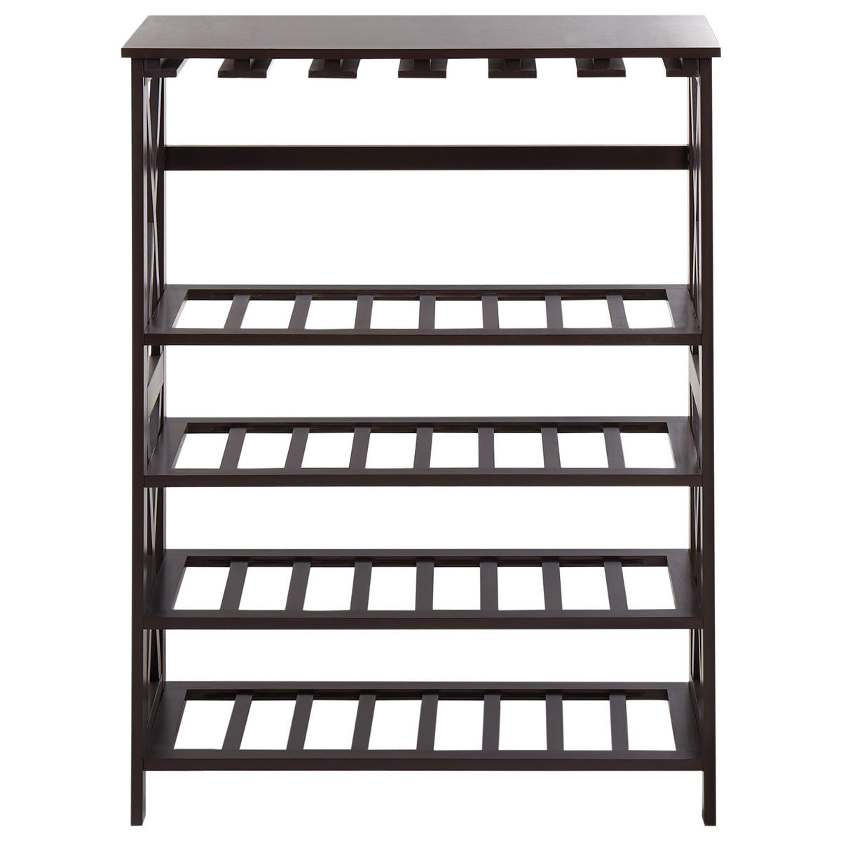 WEINREGAL Schwarz Rothesay - Schwarz, Holzwerkstoff (73/90/29cm) - Beliani