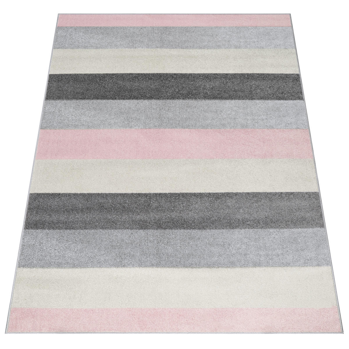 TEPPICH LAZUR Weiß 140/190 cm - Hellrosa/Grau, Kunststoff (140/190cm) - Tapiso