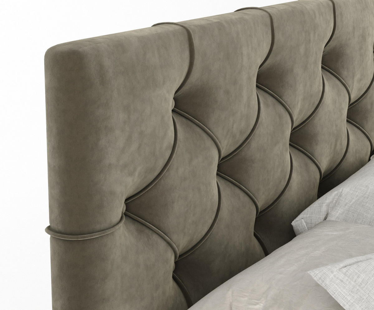 BOXSPRINGBETT Hugo Taupe 160/200 cm - Taupe/Schwarz, Holz/Holzwerkstoff (160/200cm) - Maison de Reve