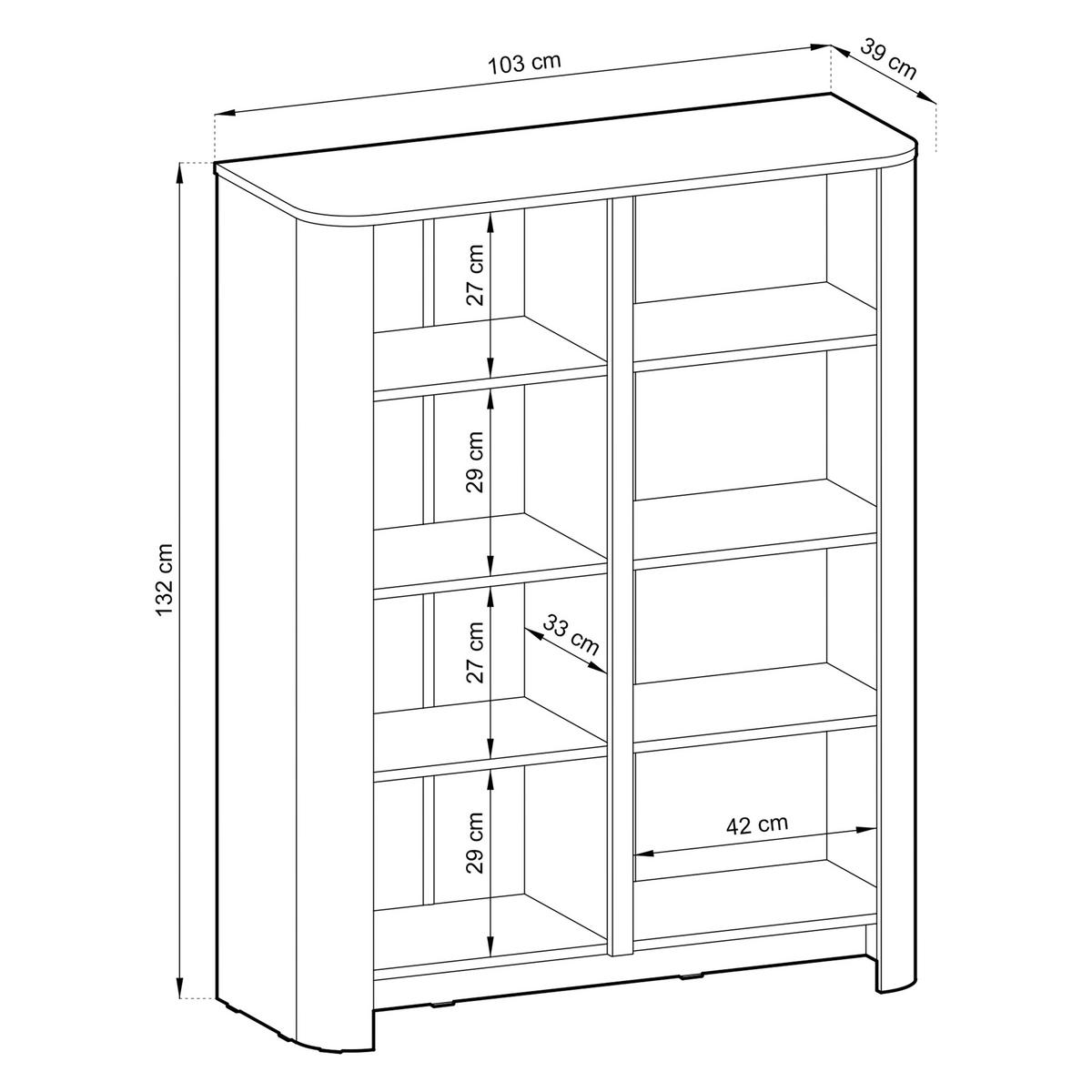HIGHBOARD AVORIO 103/132/39cm 4 Türen Kaschmir - Kaschmir, Holzwerkstoff (103/132/39cm) - MASSENO