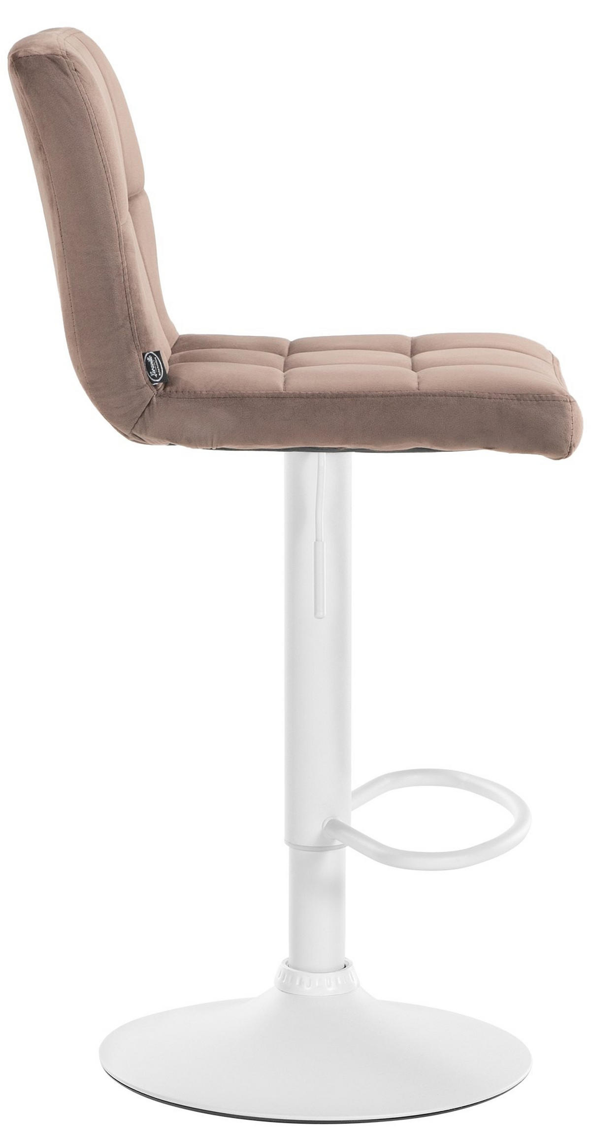 BARHOCKER 2er Set Samt braun - Weiß/Braun, Textil/Metall (46/94/47cm) - CLP