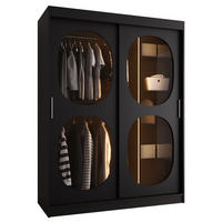 SCHWEBETÜRENSCHRANK 200/150/62 2-türig - Schwarz, Holz (150/200/62cm) - Abiks Möbel