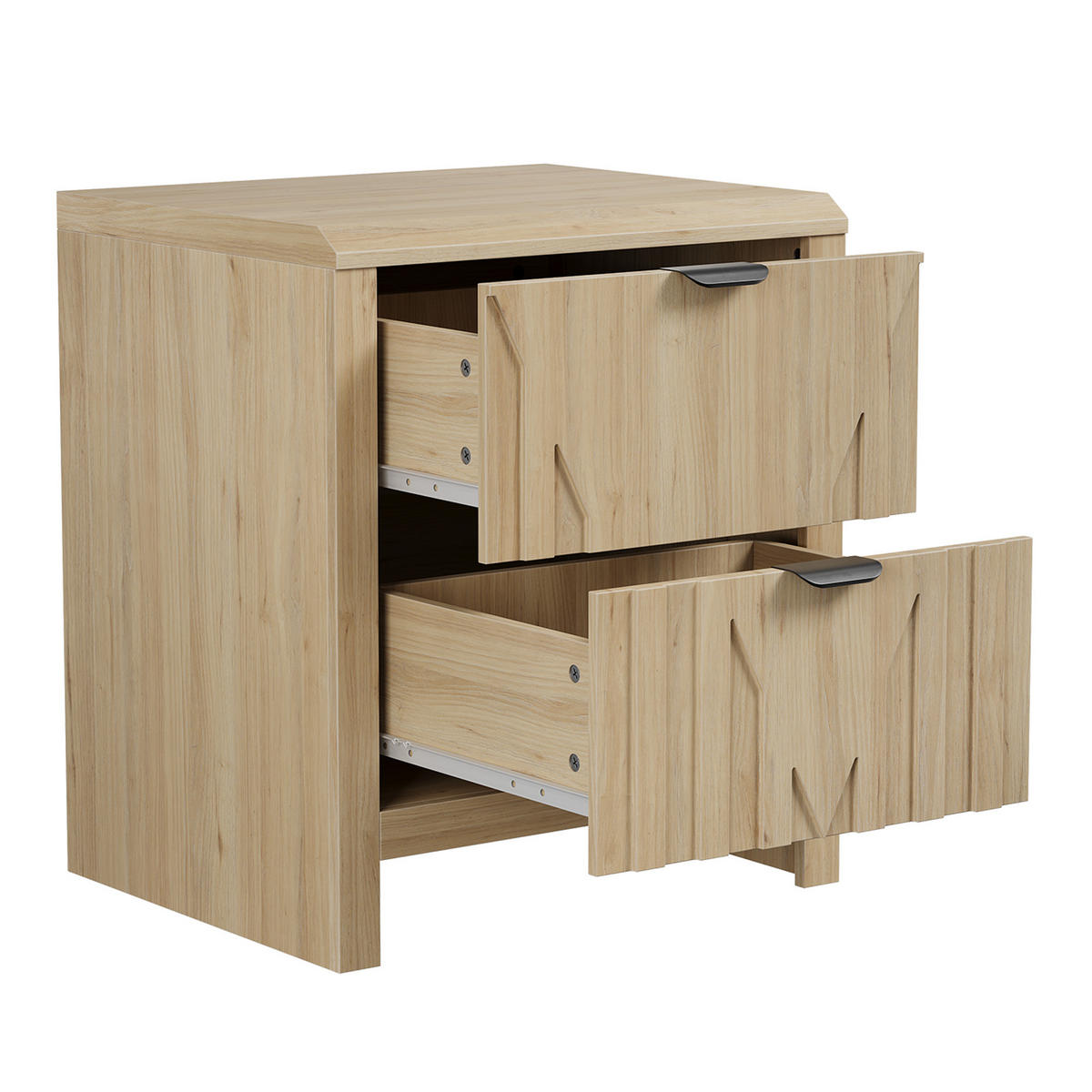 NOČNÍ STOLEK Dubový dekor se 2 zásuvkami v moderním stylu - barva dubu, kompozitní dřevo (48/55.5/40cm) - Urban Meuble
