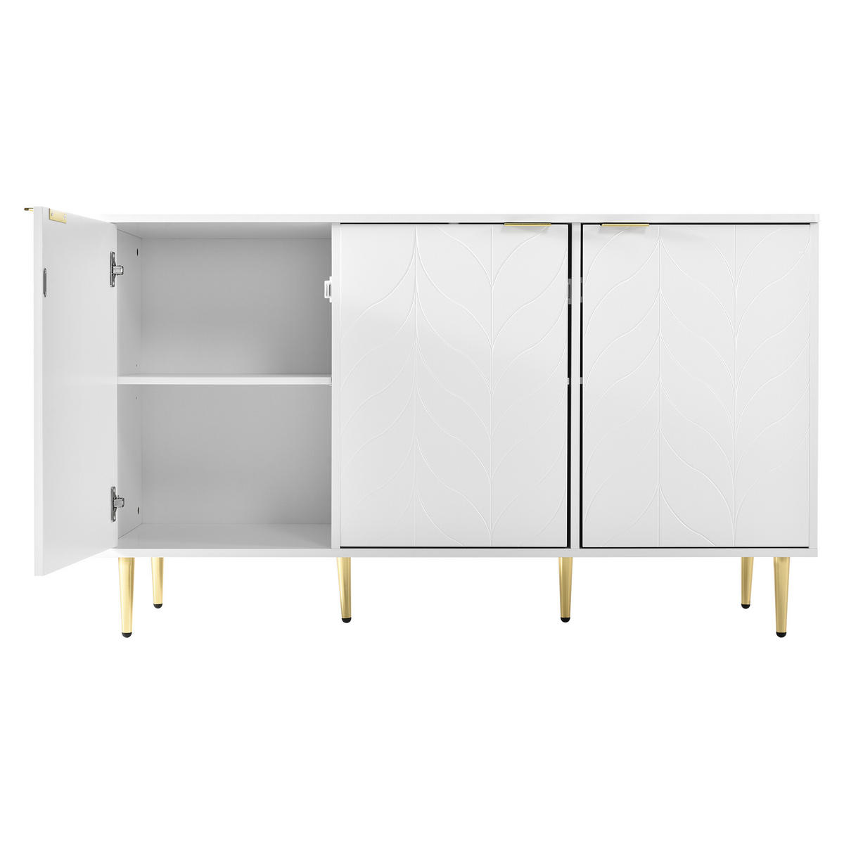 SIDEBOARD Weiß 127/45/75 cm - Weiß, Holzwerkstoff/Metall (45/75/127cm) - Urban Meuble