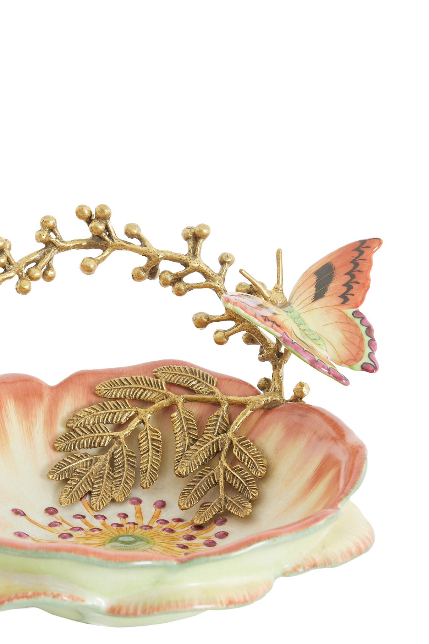 SCHALE Butterfly Orange 26.5/20/14 cm - Orange, Keramik (14cm) - Light & Living