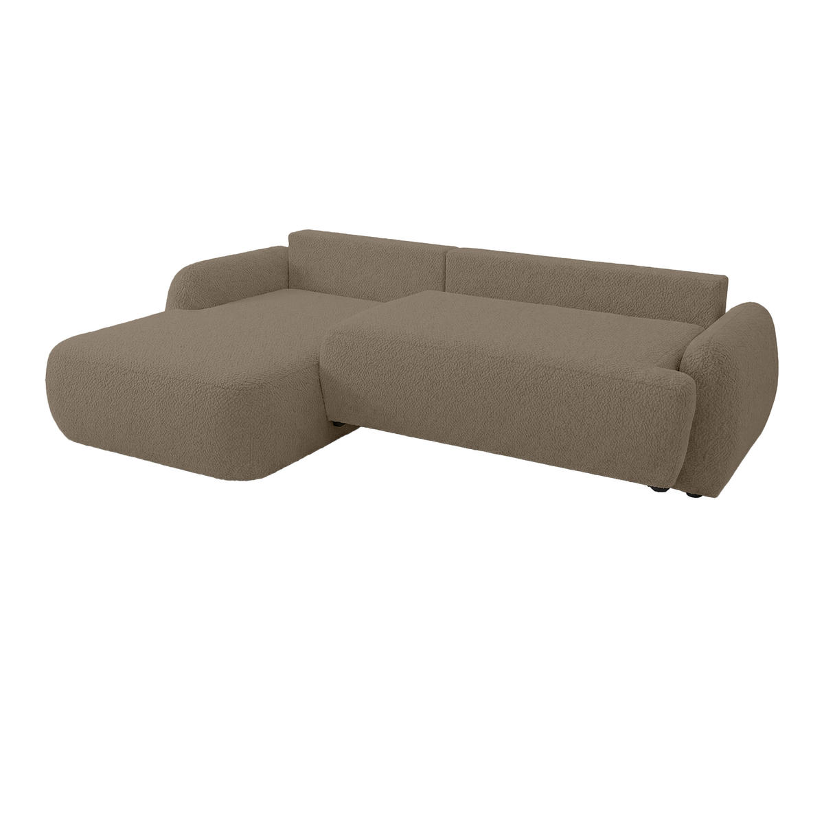 ECKSOFA MUNDUK II mit Schlaffunktion, Taupe - Taupe, Textil (260/184cm) - Fedve