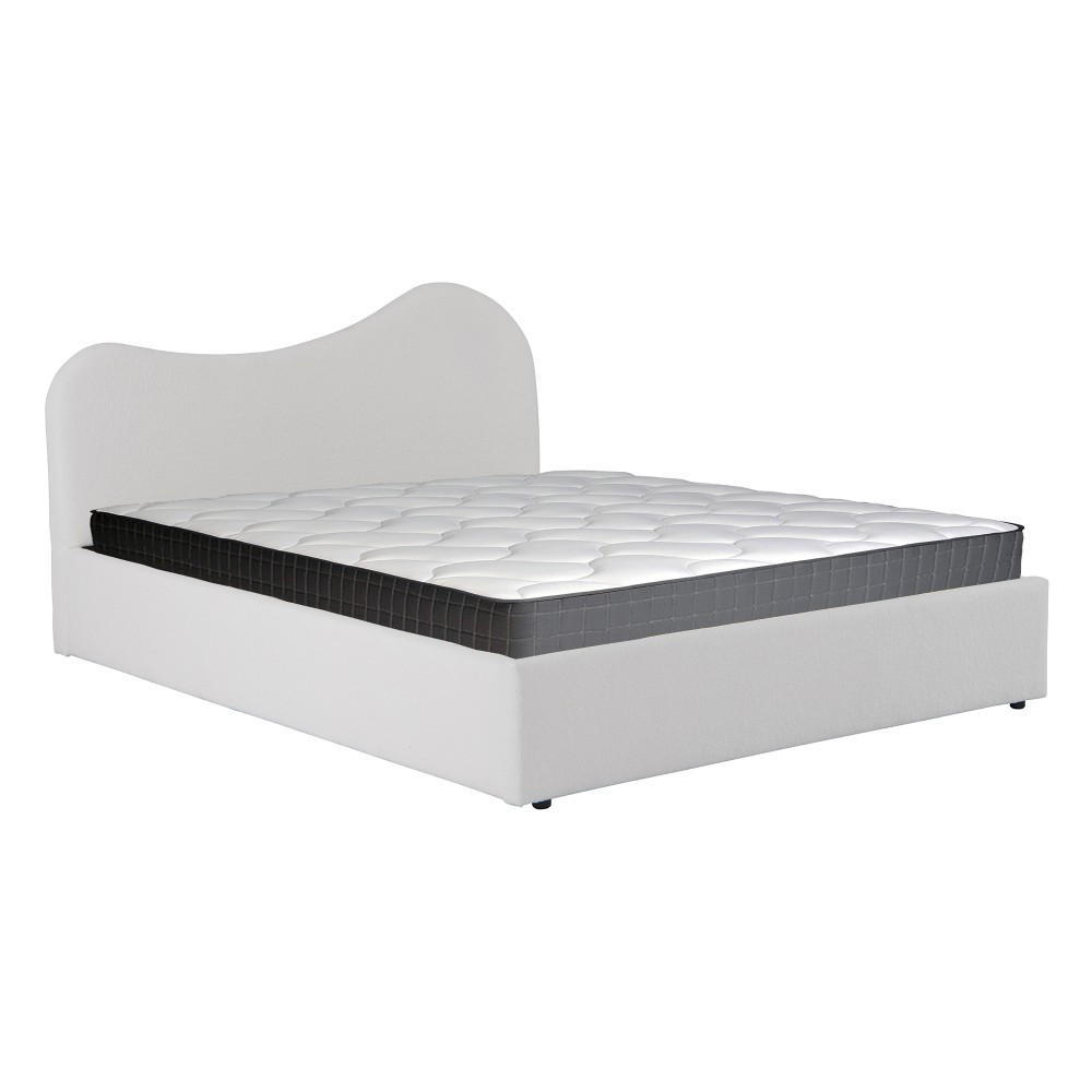 BETT MIT STAURAUM 140 x 190 CM COCOON+ LATTENROST / Stoff Bouclette Weiß - Weiß, Holzwerkstoff (140/190cm) - Weber Industries