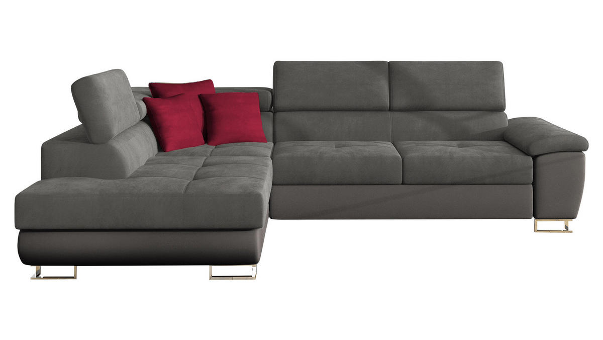 ECKSOFA Cotere, Seite: Links - Dunkelgrau, Holz/Textil (270/202cm) - MIRJAN24