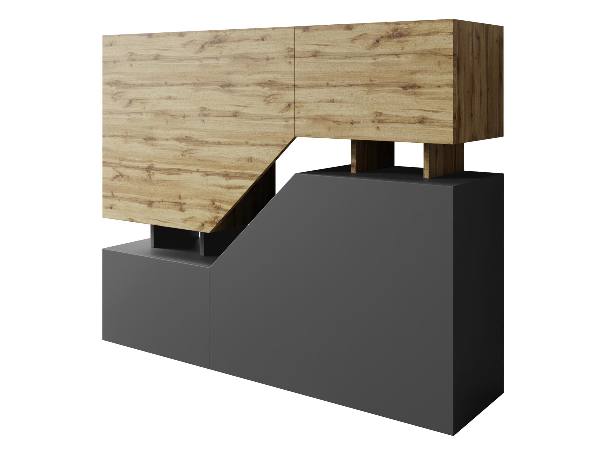 KOMMODE Ceelias - Anthrazit, Holzwerkstoff (120/100/35cm) - MIRJAN24