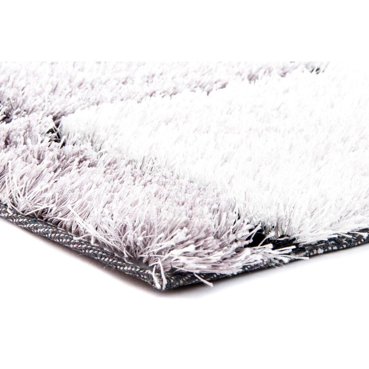 TEPPICH Schwarz Polyester Weiß Kariert 120 x 180 x 2 cm - Weiß, Kunststoff (120/180cm) - DKD Home Decor
