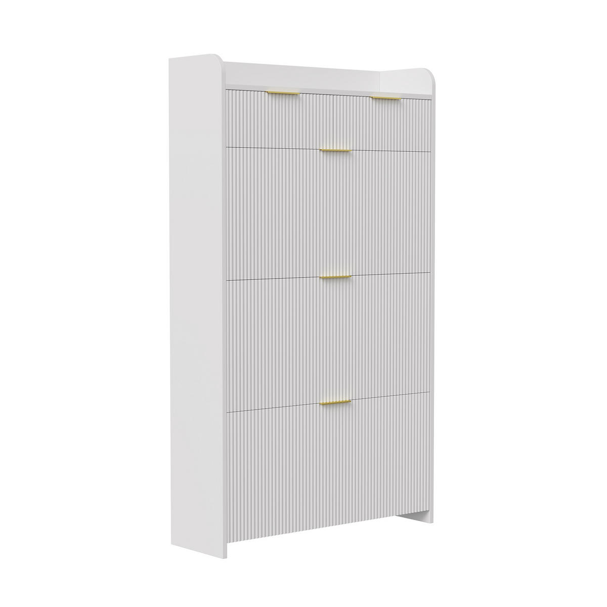 SCHUHSCHRANK modern, weiß, obere Ablage, 1 Schublade, Fachaufteilung, praktisch - Weiß, Holz (77.1/133.5/24.2cm) - EuroLiving