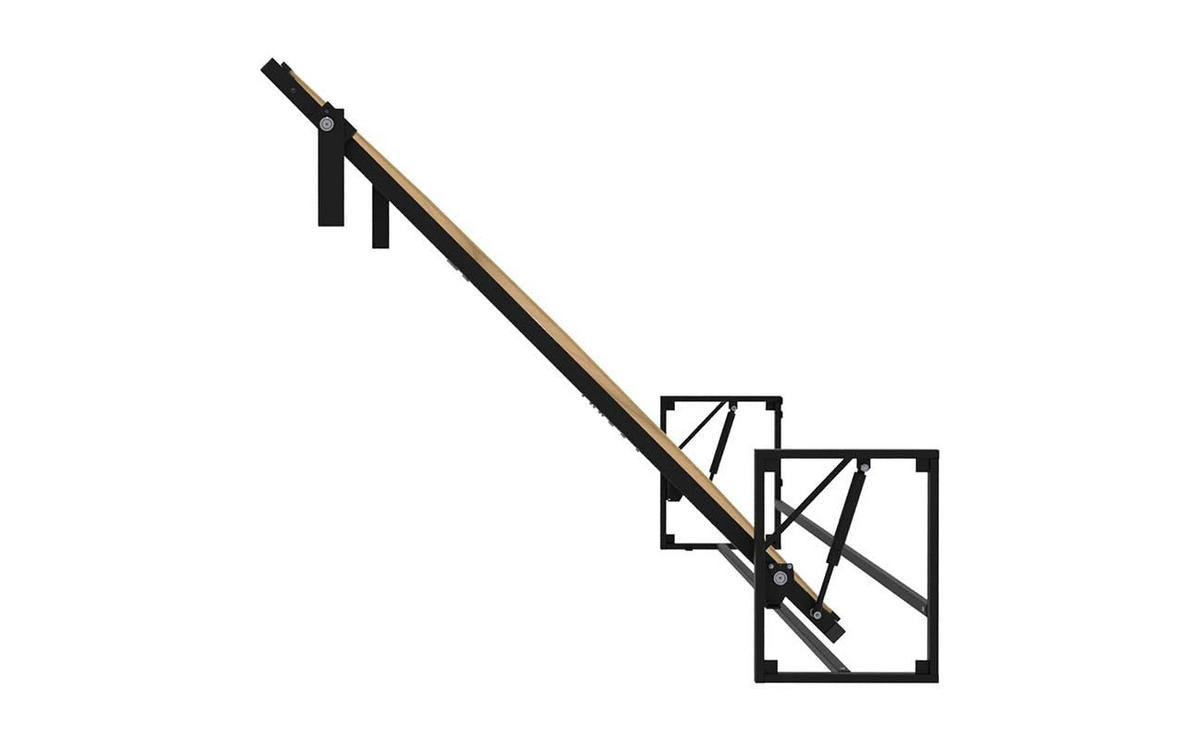 WANDBETT Morphy Classik Modulares SizeFlex- und TypeFlex-System - 200x192 Horizontal - Schwarz, Holz/Metall (200/192cm) - WallBedKing