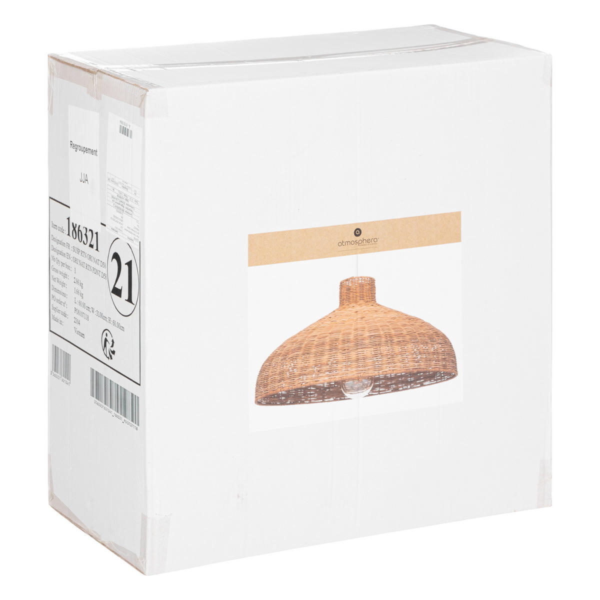 HÄNGELAMPE Origanes Ø 58 cm - Braun, Naturmaterialien (58/58/29cm) - Atmosphera Createur d´interieur