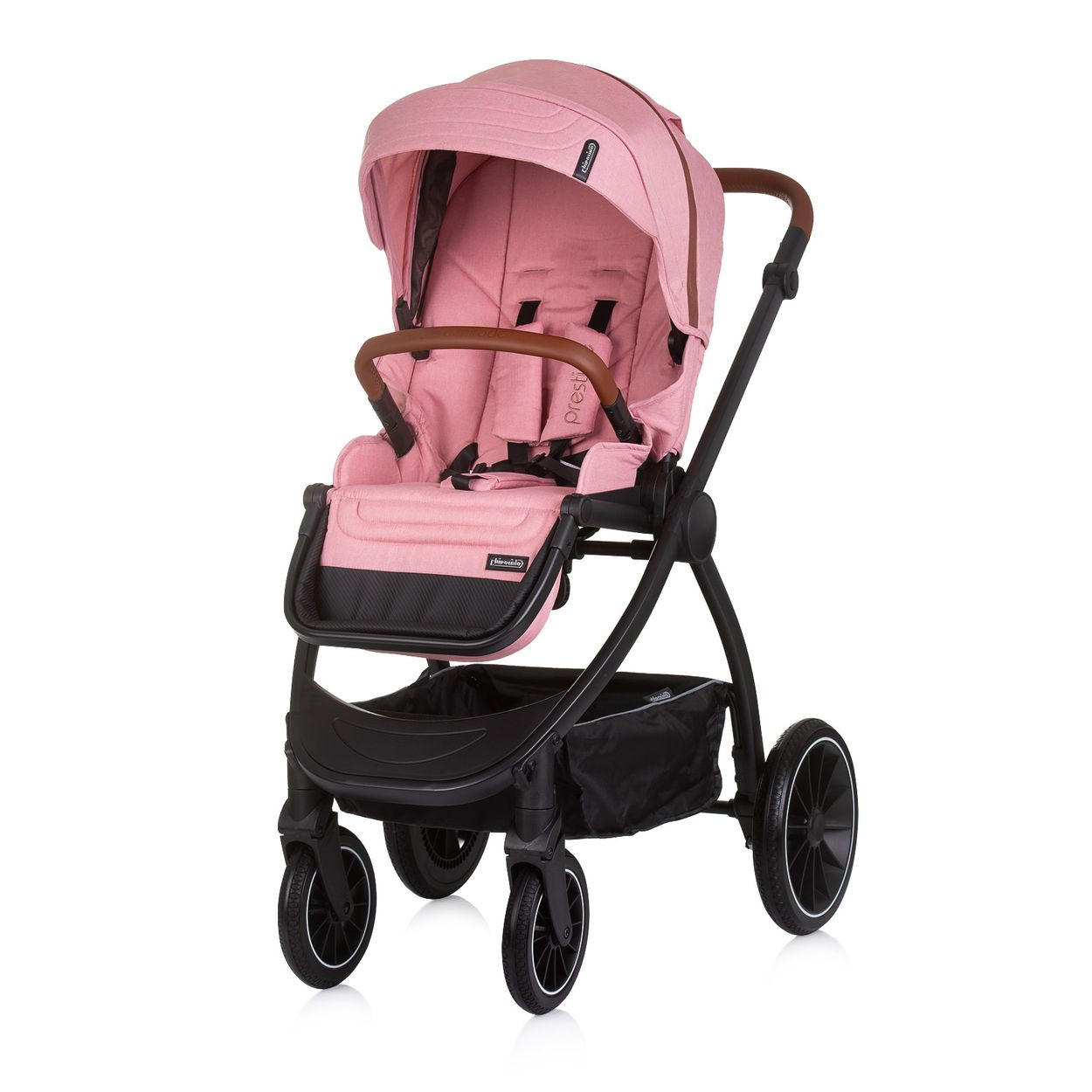 KOMBIKINDERWAGEN Prestige 3 in 1 rosa Babywanne Rucksack i-Size Babyschale - Rosa, Metall (85/59/123cm) - Chipolino