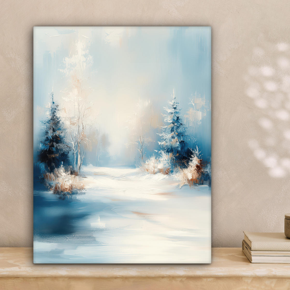 LEINWANDBILD Wald - Winter - Natur - Abstrakt - Schnee 30x40 cm - Weiß, Textil (30/40cm) - MuchoWow