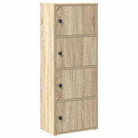 BÜCHESCHRANK mit 4 Türen 40/24/102 cm aus Holzwerkstoff Sonoma-Eiche Dekor - Sonoma Eiche, Holz (40/102/24cm) - vidaXL