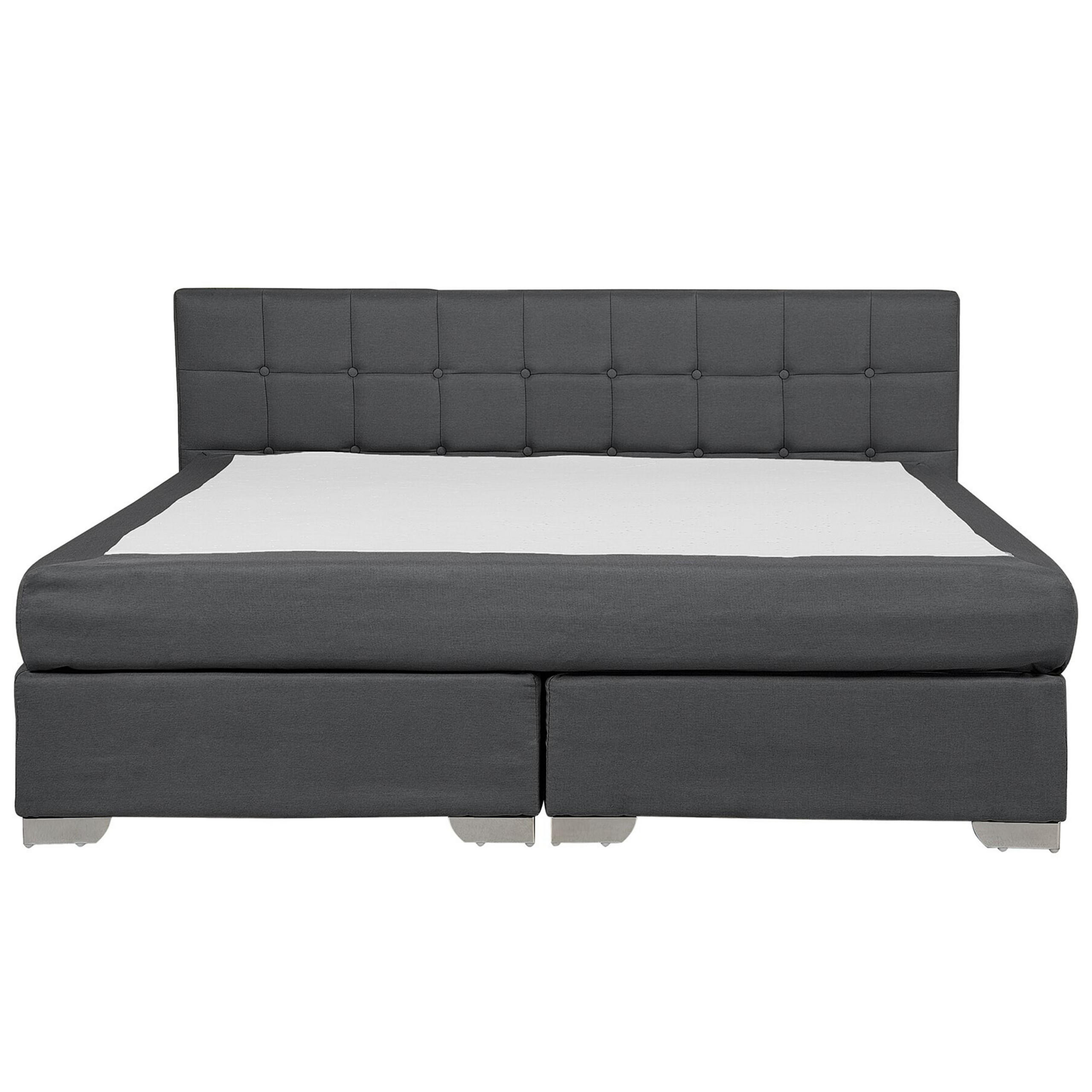BOXSPRINGBETT 180/200cm Dunkelgrau Admiral - Dunkelgrau, Textil (180/200cm) - Beliani