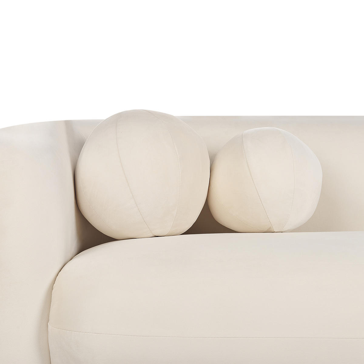 3-SITZER-SOFA Samtstoff cremeweiß Leiren - Weiß, Textil (224/73/83cm) - Beliani