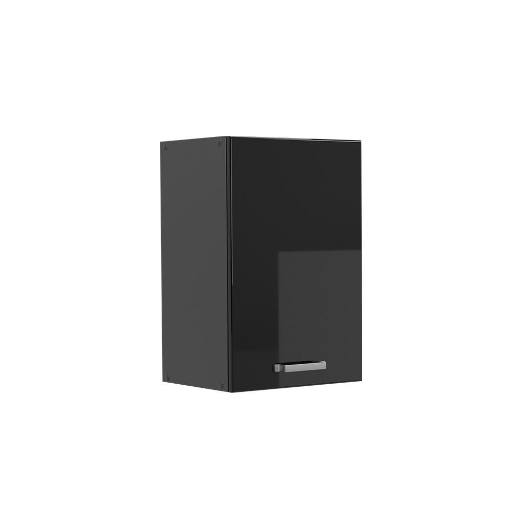 HÄNGESCHRANK R-Line Schwarz Hochglanz 40 cm - Schwarz Hochglanz/Anthrazit, Holzwerkstoff (40/60/31cm) - Vicco