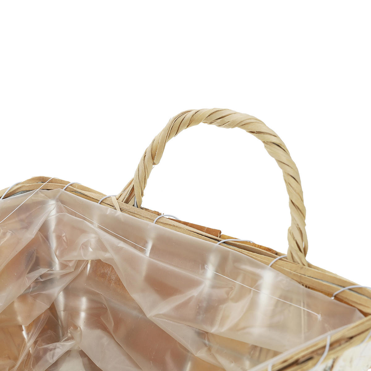 3xBLUMENTOPF - Multicolor, Holz/Textil (27/18/27cm) - Relaxdays