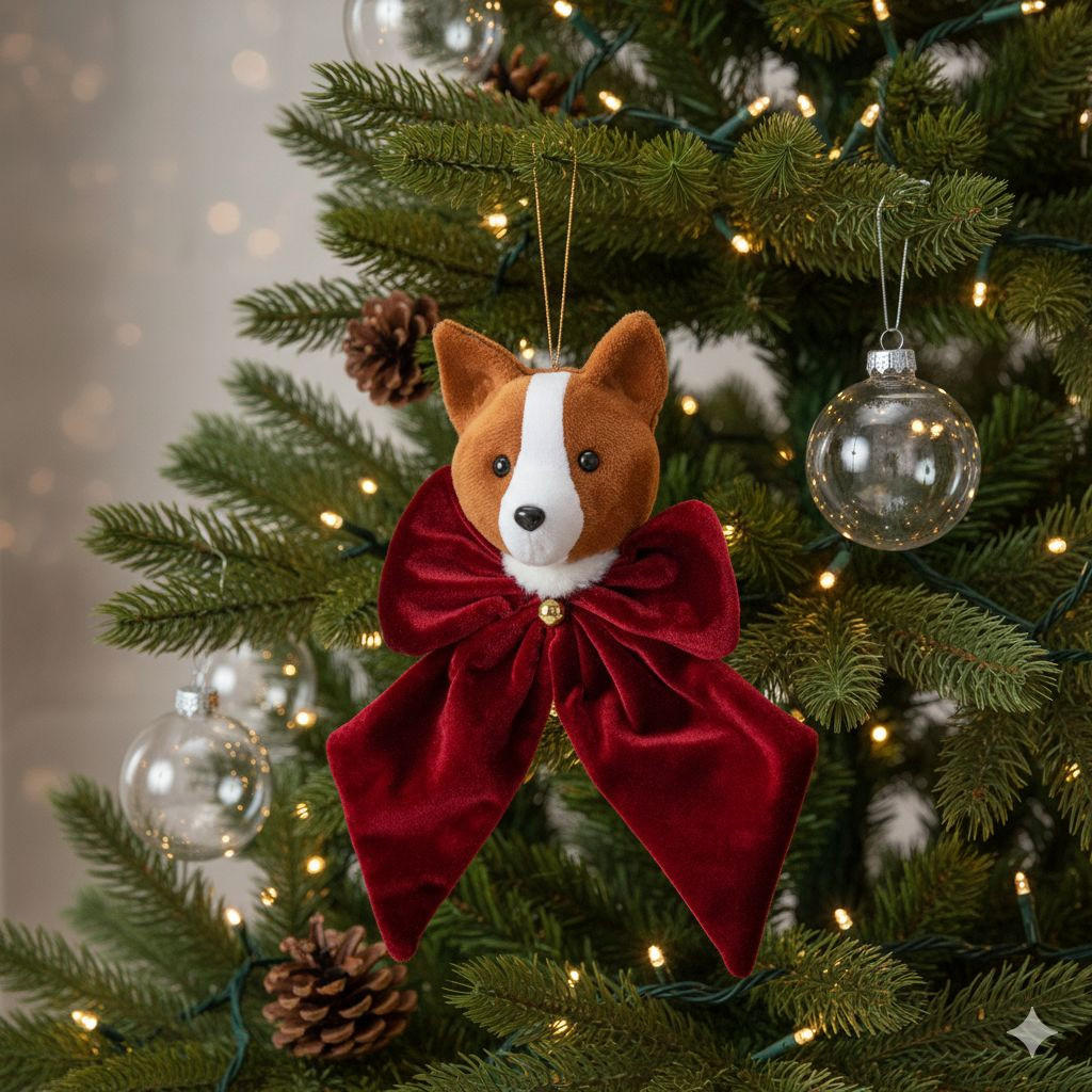 Thumbnail - Home Styling Collection Samtschleife, Rot, Braun, Textil, 20x8x30 cm, Dekoration, Weihnachtsdekoration