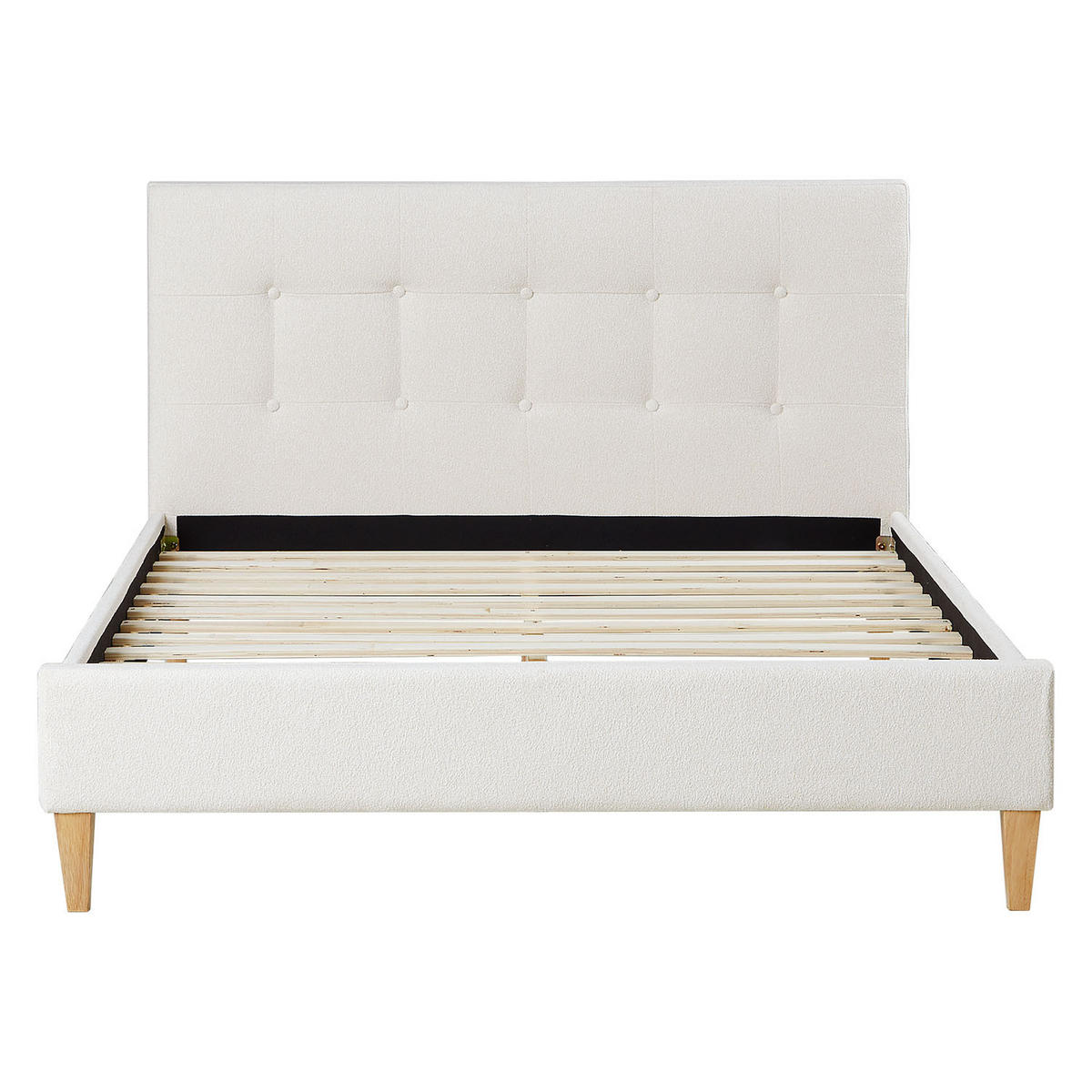 POLSTERBETT Bouclé mit Lattenrost 140/200 cm in Beige - Beige, Textil (140/200cm) - Homestyle4u