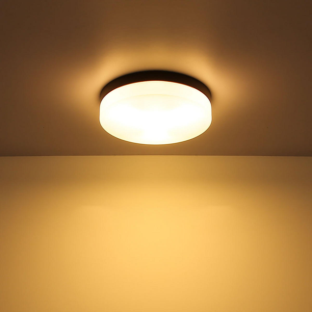 LED AUSSENDECKENLEUCHTE Alu Schwarz Opal - Schwarz, Glas (18.4/18.4/6.5cm) - Globo Lighting