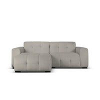 ECKSOFA links Kendal aus Samt dunkelgrau 4 Sitzplätze - Dunkelgrau, Textil (173/256cm) - Micadoni