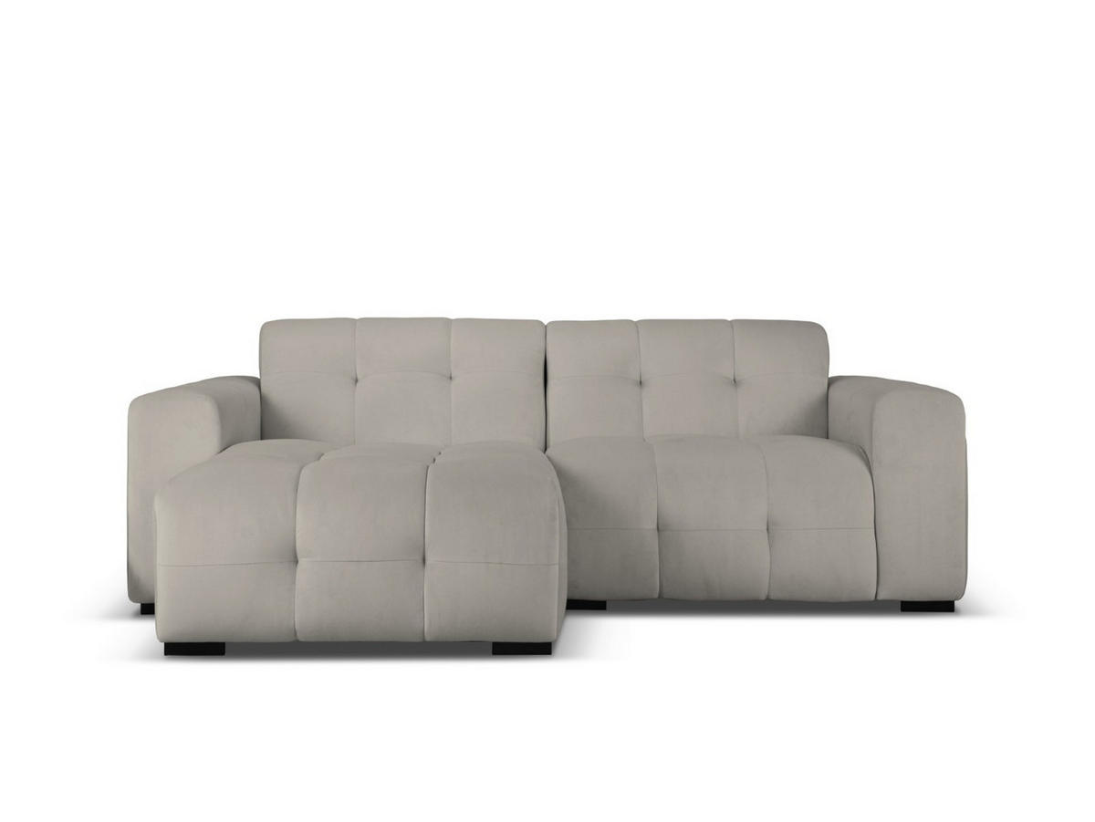 ECKSOFA links Kendal aus Samt dunkelgrau 4 Sitzplätze - Dunkelgrau, Textil (173/256cm) - Micadoni