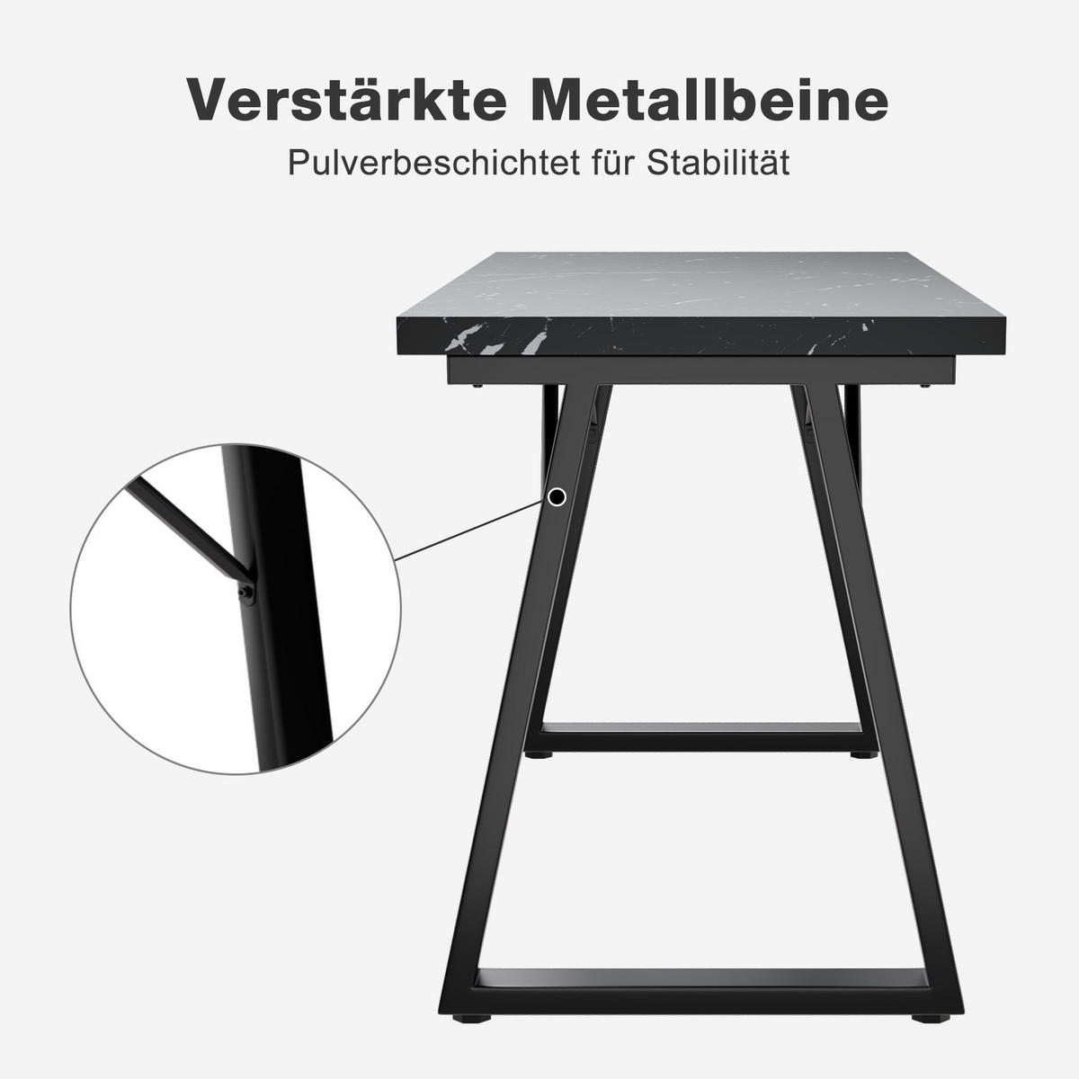 ESSTISCH in Holz, Metall 140/80/75cm - Schwarz, Holzwerkstoff (80/140/75cm) - HOMAVO