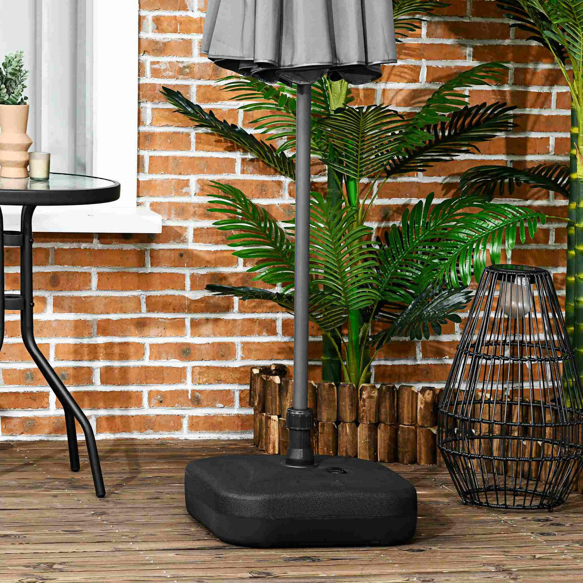 SONNENSCHIRMSTÄNDER befüllbar 30 kg schwarz - Schwarz, Kunststoff (46/45cm) - LEBENLANG